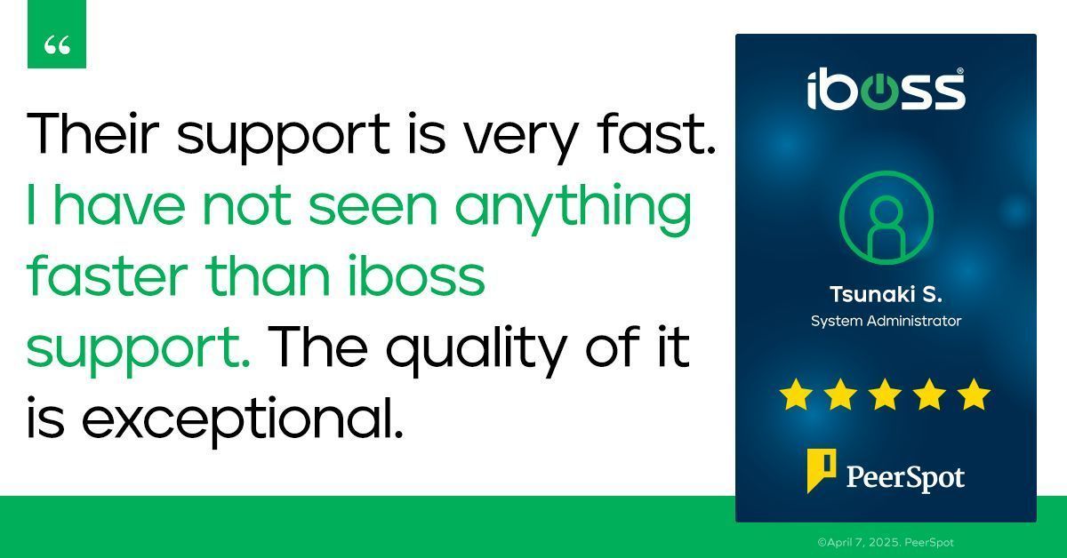 ibossCloud's tweet image. 📊 Recognition backed by results.

We’re proud to receive a 5-star rating on PeerSpot — a reflection of the value we deliver every day to professionals who depend on us.

Thank you for your continued trust.

#SecurityThatWorks #PeerSpot #CustomerTrust #SASE