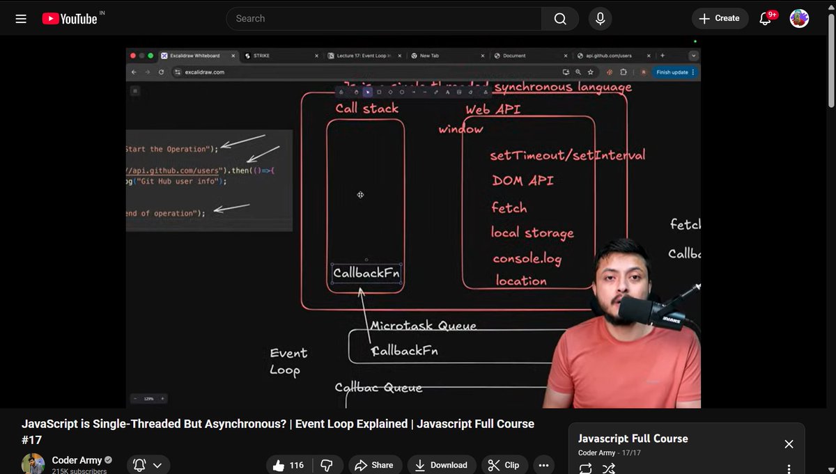 Null_Nishant's tweet image. 🧠 Back after a long break — and diving deep into JavaScript again!
Big thanks to @rohit_negi9 for such an in-depth explanation of the Event Loop 🔥
#JavaScript #WebDev #EventLoop #AsyncJS