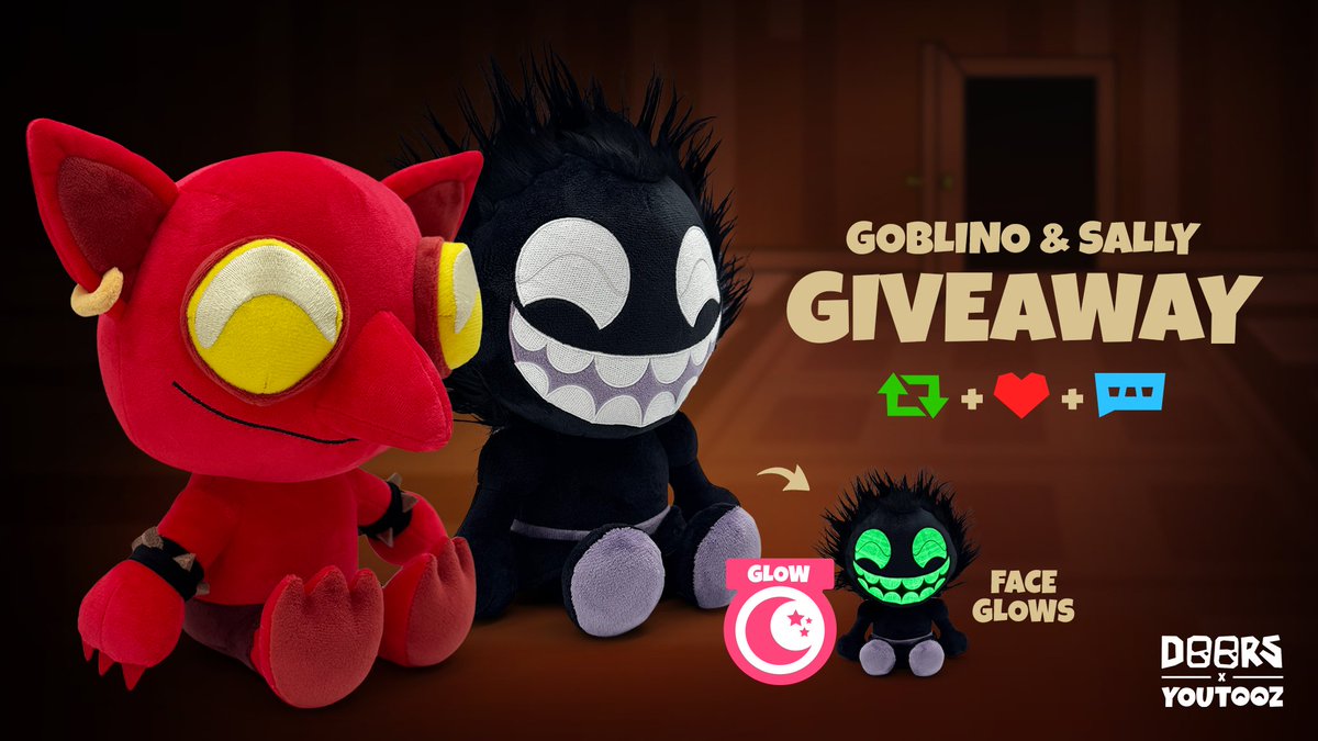 DoorsRoblox's tweet image. #RobloxDoors we're doing a GIVEAWAY for our SALLY & EL GOBLINO @youtooz!
here's how to enter:
- follow @DoorsRoblox
- like, retweet, and reply under this post!
winners will be announced on the 24th!