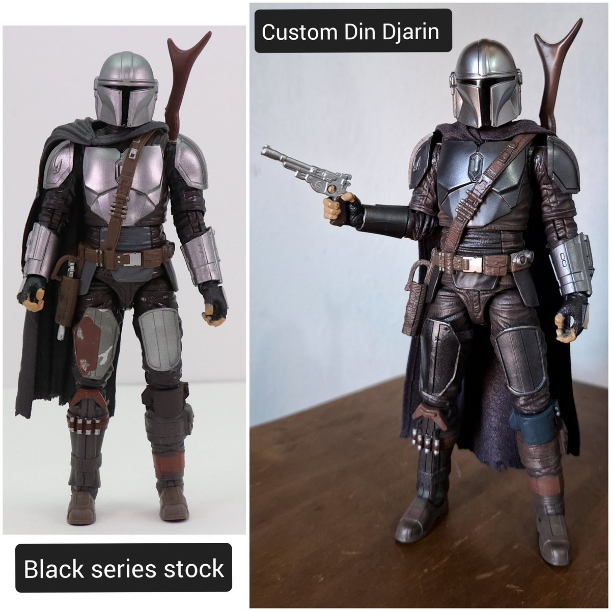 ElasToro7's tweet image. Custom Black series The Mandalorian 
Repaint and cape.
Morenon My Instagram @ghoul_customs_
