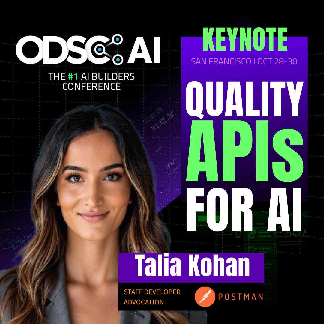 AI agents can reason – but they can’t act without APIs. 

At ODSC AI West 2025, <a href="/talia_nassi/">Talia Kohan (Talia Nassi)</a>, <a href="/getpostman/">Postman</a>, will unpack why quality APIs are the foundation of every intelligent system in her Keynote Track.

🔗 Register now → hubs.li/Q03PFFyn0