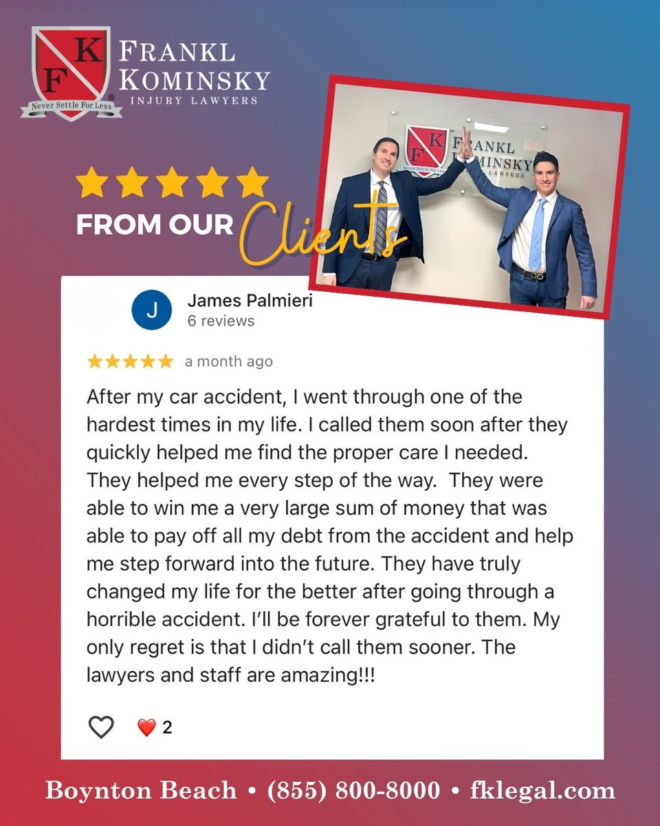 Don’t let your biggest regret be accepting less than you deserve. We're honored to help our clients secure the settlements they need to rebuild and grateful for the trust they place in us. If you’ve been injured, the team is here to guide you every step of the way ☎️ 855-800-8000