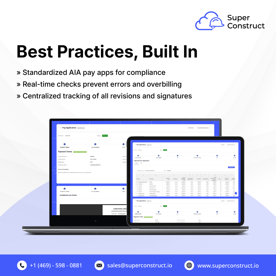 isuperconstruct's tweet image. Tired of billing errors and back-and-forth approvals?
SuperConstruct standardizes pay apps, automates checks, and keeps every revision tracked — from subs to clients.
Accurate payments. No delays.
#ConstructionTech #PayApps #AIACompliance #SuperConstruct