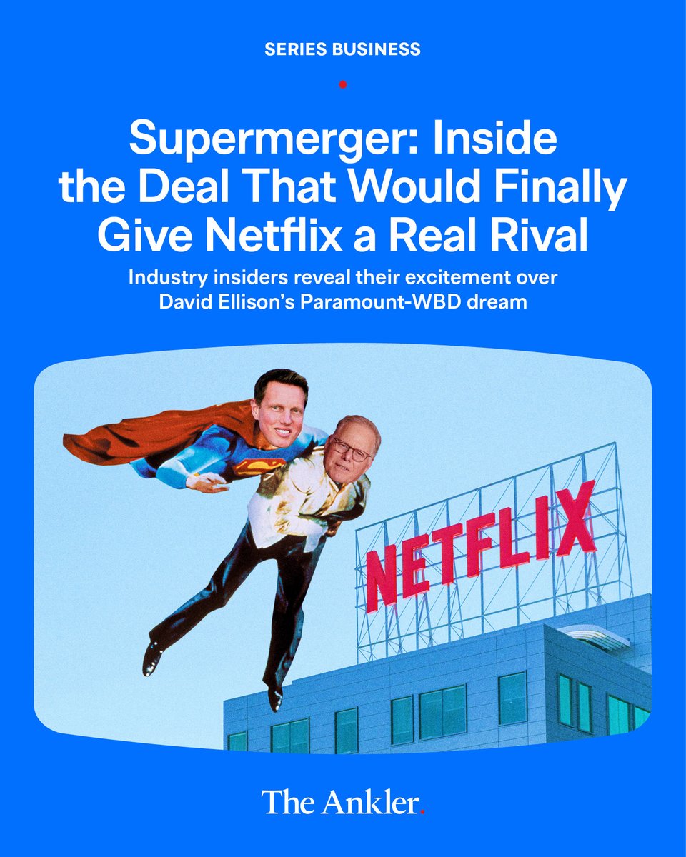 TheAnkler's tweet image. What would Paramount Skydance look like if it swallowed up Warner Bros. Discovery? And could that potential behemoth go head to head with Netflix? @snoodit spoke to insiders about David Ellison's dream merger and the fallout to come theankler.com/p/supermerger-…