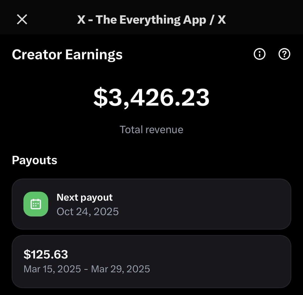 CreeCoder's tweet image. the Creator Revenue Sharing tab is now showing my next payout date for Oct 24, 2025! 
I’ve missed 15 payouts in a row. 
So excited to finally be included in this one!
