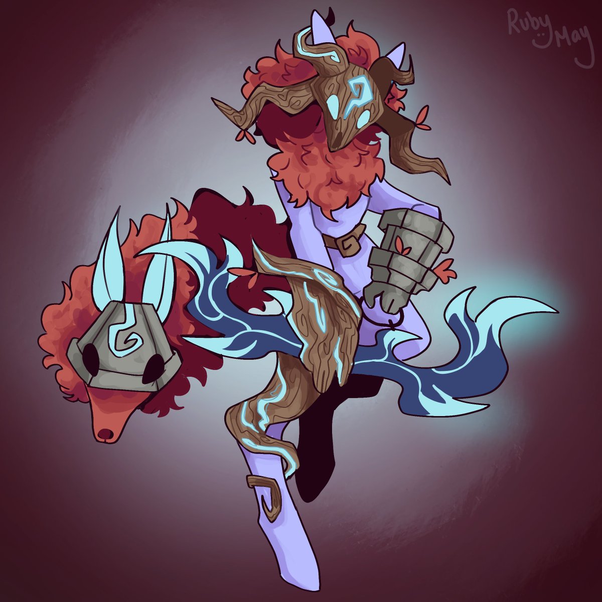 Skintober Day 22 - Elderwood Kindred #Skintober2025 #ArtofLegends #Kindred i forgot to work on this for the whole day so they're so rushed 😭