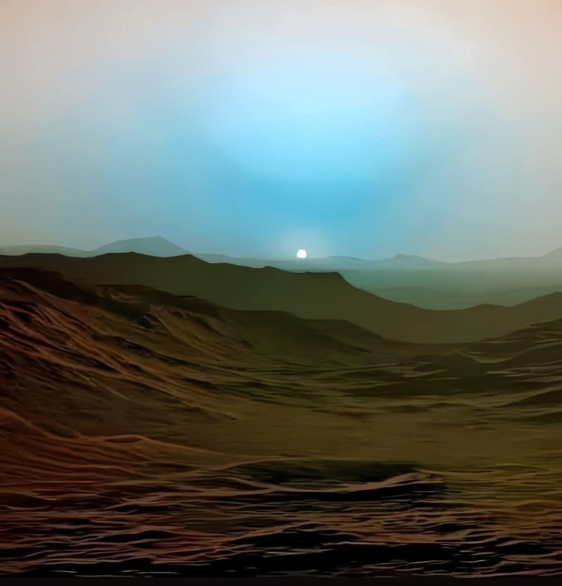 konstructivizm's tweet image. The latest incredible view of Mars from the Perseverance Rover shows the bluish sunset