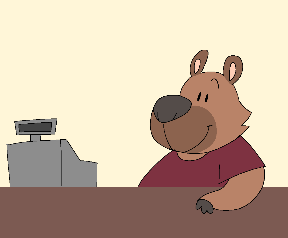 I dont have anything to post so have this doodle of a capybara working at your local convinece store (which was a class assignment)