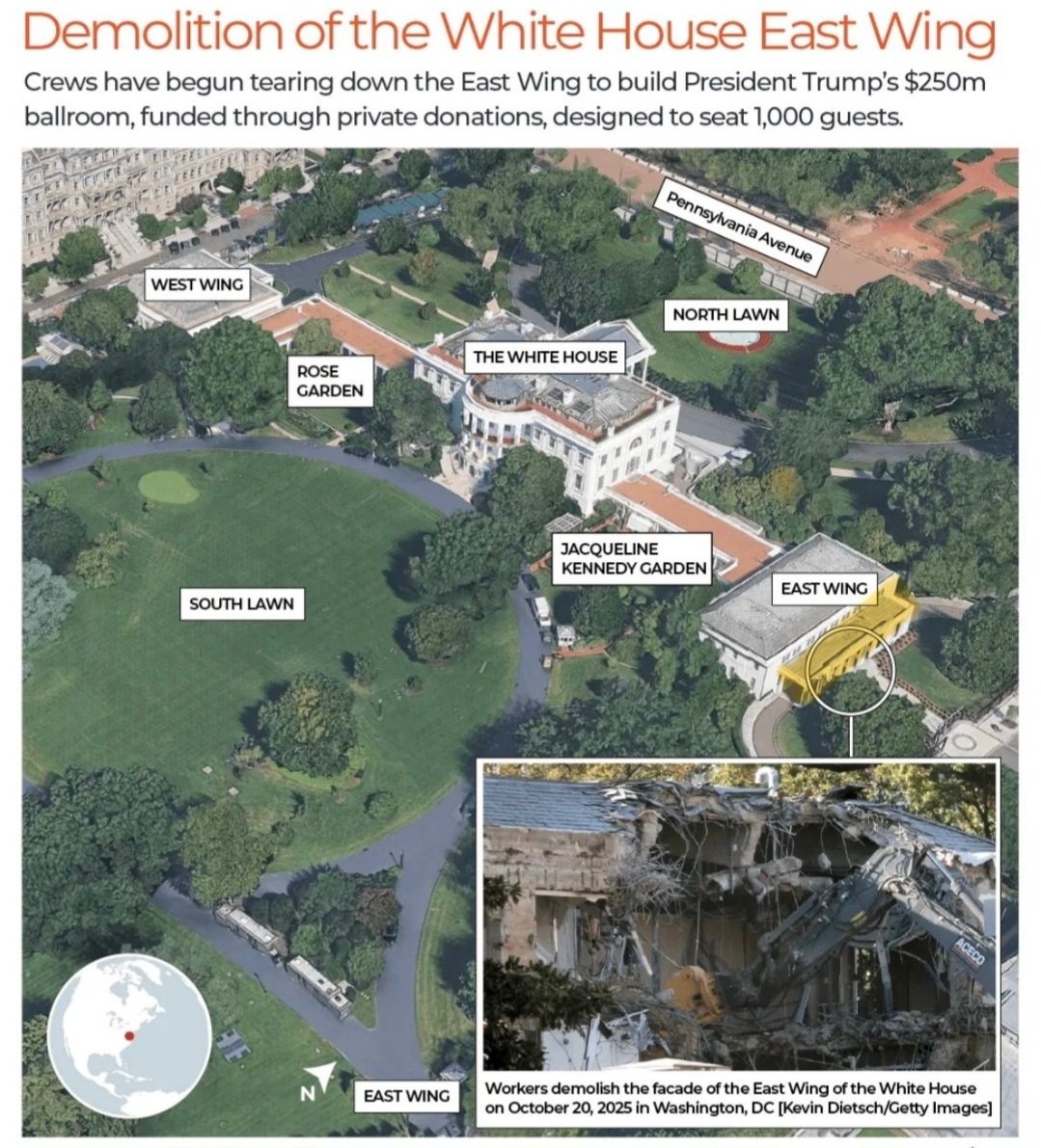 La izquierda socialista y social-demócrata basa todos sus argumento en las emociones que pueda capturar, pero de razón y veracidad, nada que ver. 

A Trump le han caído encima porqué y que destruyo el ala este "East Wing" de la Casa Blanca. Pero los datos dicen otra cosa.

La