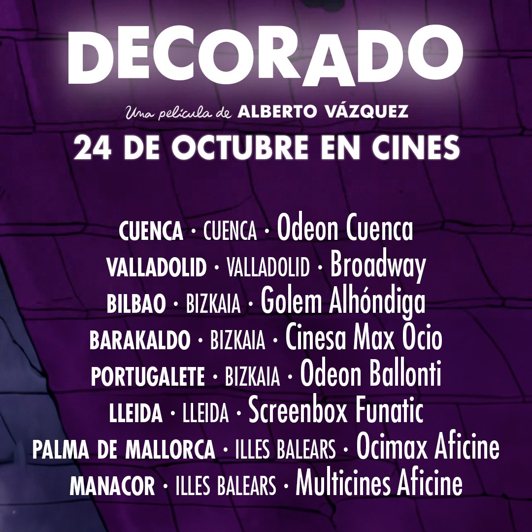 unikoec's tweet image. ⭐ ¡Anunciamos los cines donde podréis ver DECORADO en su primera semana! ⭐
Nos emociona compartir el estreno en salas de la nueva película de Alberto Vázquez, tras Unicorn Wars y Psiconautas.
🎬 Próximamente más cines y festivales por toda España.