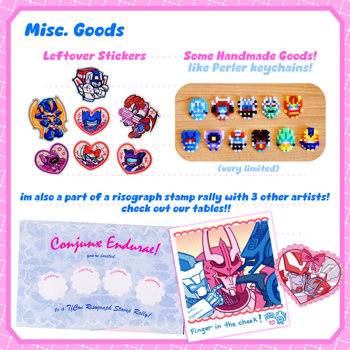 my merch catalog for tfcon chicago 2025!!! see you this weekend 💖