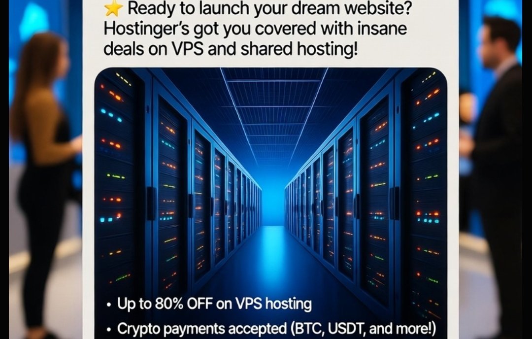 hostingerhub's tweet image. 🎨Ready to launch your site into hyperspeed?
Grab up to 80% OFF Hostinger’s VPS & hosting + pay with BTC/USDT!✅
What’s your dream website? Drop it in the comments, and we’ll hook you up with the perfect plan! #Hostinger #WebHosting #Crypto
Discount link:hostinger.com/referral?REFER…