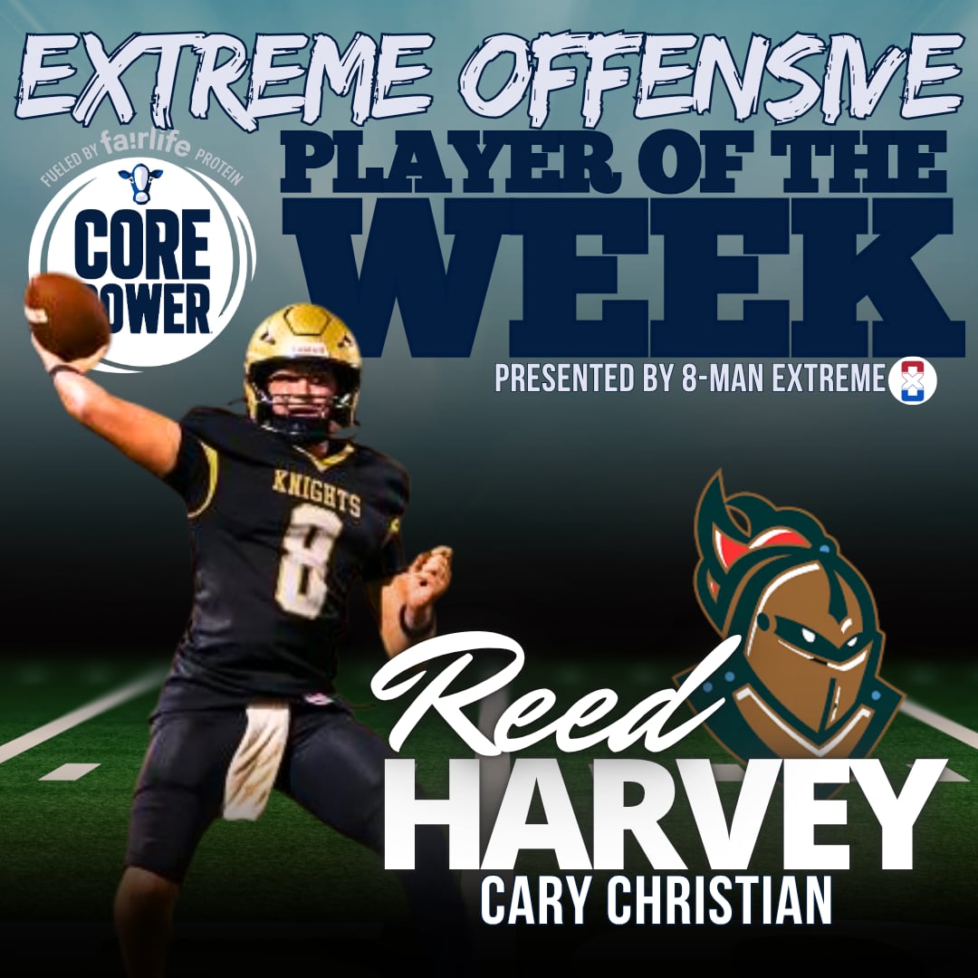 In a matchup where we almost saw an upset of the #1 ranked <a href="/ccsgoknights/">CaryChristianSchool</a>, senior <a href="/reedharvey14/">reedharvey14</a> rose to the occasion, completing 70% of his passes for 281 yards and 5 TDs, as well as rushing 20 times for 159 yards and 1 TD, helping the Knights pull away in the 2nd half, 58-36!