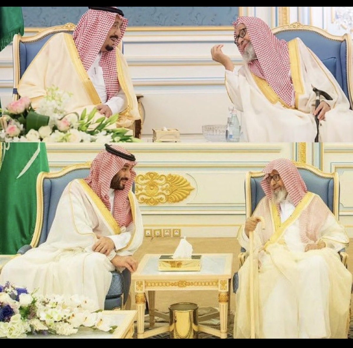 abdullahalzh_'s tweet photo. #امر_ملكي 
#ولي_العهد
#صالح_الفوزان 
 أجمل صورة لحكامنا  
يستمعون لعلمائنا https://t.co/WM6Vus5XHh