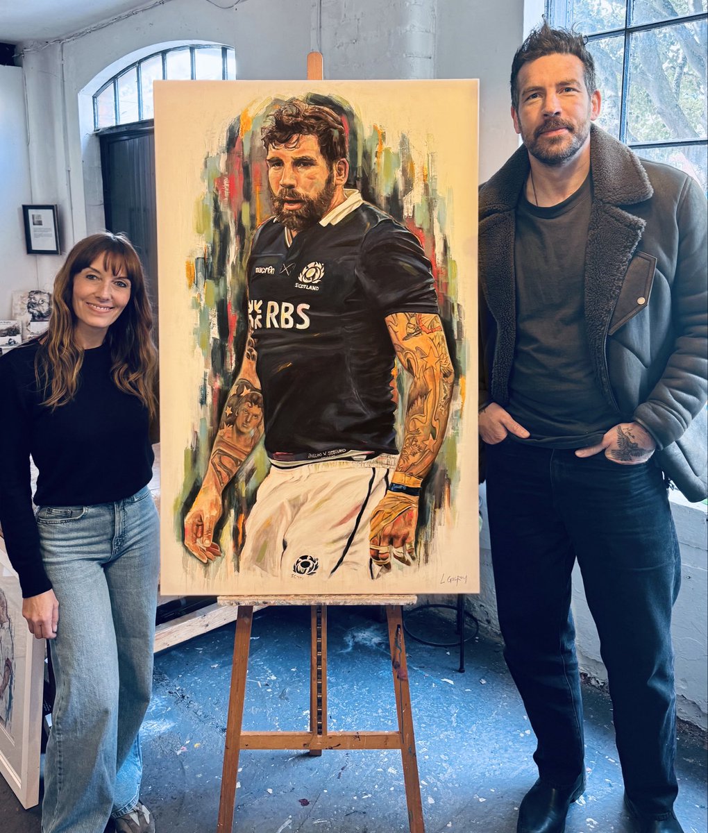 This one was special - a commissioned portrait for the legend Jim Hamilton, created to hang loud and proud in his rugby podcast studio. A towering presence on and off the pitch. Honoured to bring this one to life. Thank you Jim - and thanks for visiting the studio!