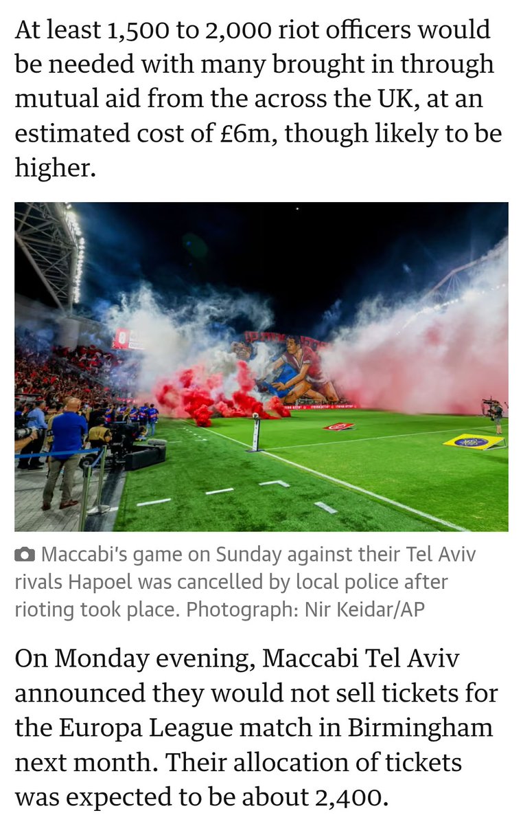 Keir Starmer and Lisa Nandy should apologise and then resign.

They have both lied and gaslit the Nation, weaponised Antisemitism, undermined West Midlands Police and put the safety of communities in Birmingham at risk

All this to defend Israeli Maccabi Tel Aviv fans who, anyone