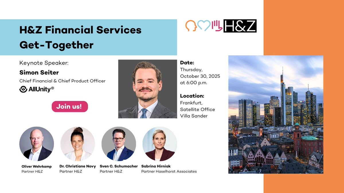 AllUnityStable's tweet image. AllUnity x H&Z 🎤🇩🇪
Our CFO/CPO @simonlseiter will deliver the keynote at the H&Z Financial Services Get-Together in Frankfurt on Oct 30.
Topic: stablecoins, regulation and treasury use cases.
#AllUnity #EURAU #EuroStablecoin #FutureOfFinance
For marketing purposes only. No…