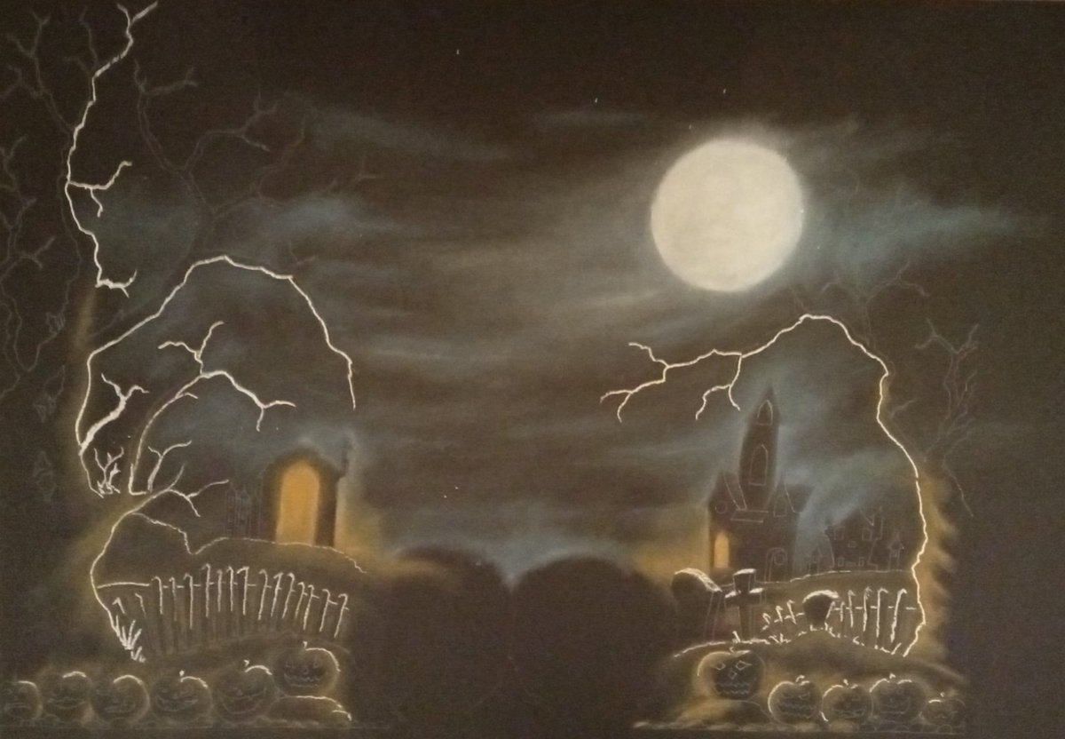 HowardGallery's tweet image. It's a start! Spooky backdrop for the gallery window @TrenthamEstate Happy Halloween 👻🦇🎃