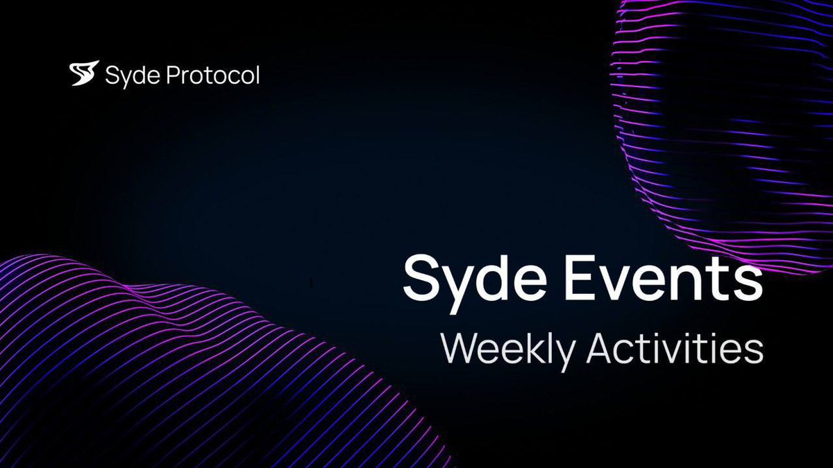 New week, new Syde Protocol events ⚡️
Join the action – full list available in our Telegram channel👇
app.syde.fi