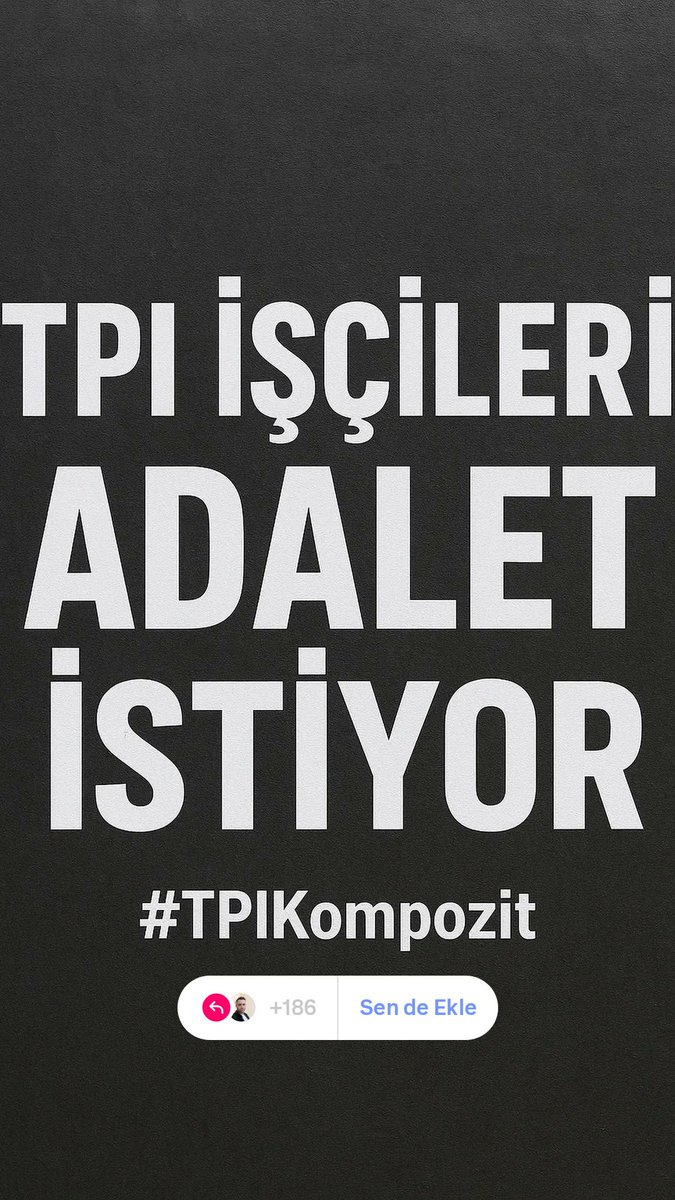 Bugün Tpi Emekçilerinin yaşadıkları ülkemizde İşçi Sınıfının nasıl hiçe sayıldığının göstergesidir. O yüzden ekmeğini alın teriyle kazanan Tpi Emekçilerinin haklarının gasp edilmesine hiç kimse sessiz kalmamalıdır.
#TPIEmekçilerineadalet