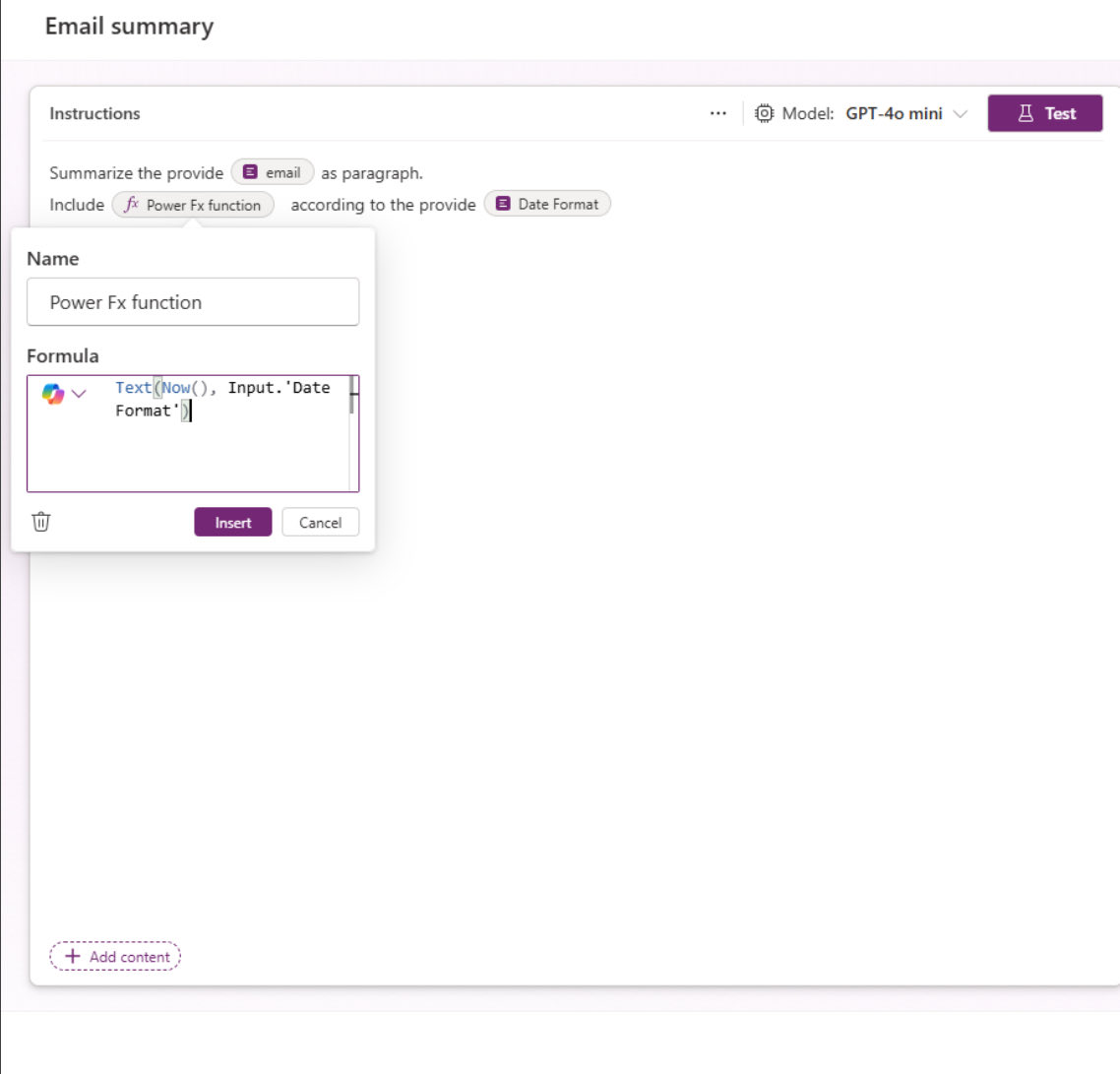 POWER FX JUST WENT AGENTIC

You can now embed Power Fx directly inside your Copilot Studio prompts.

No more static text, your prompts calculate, reference Dataverse data, and react in real time.

Type “/” → Add content → Power Fx.

Here’s what it unlocks:
💡 Dynamic logic —