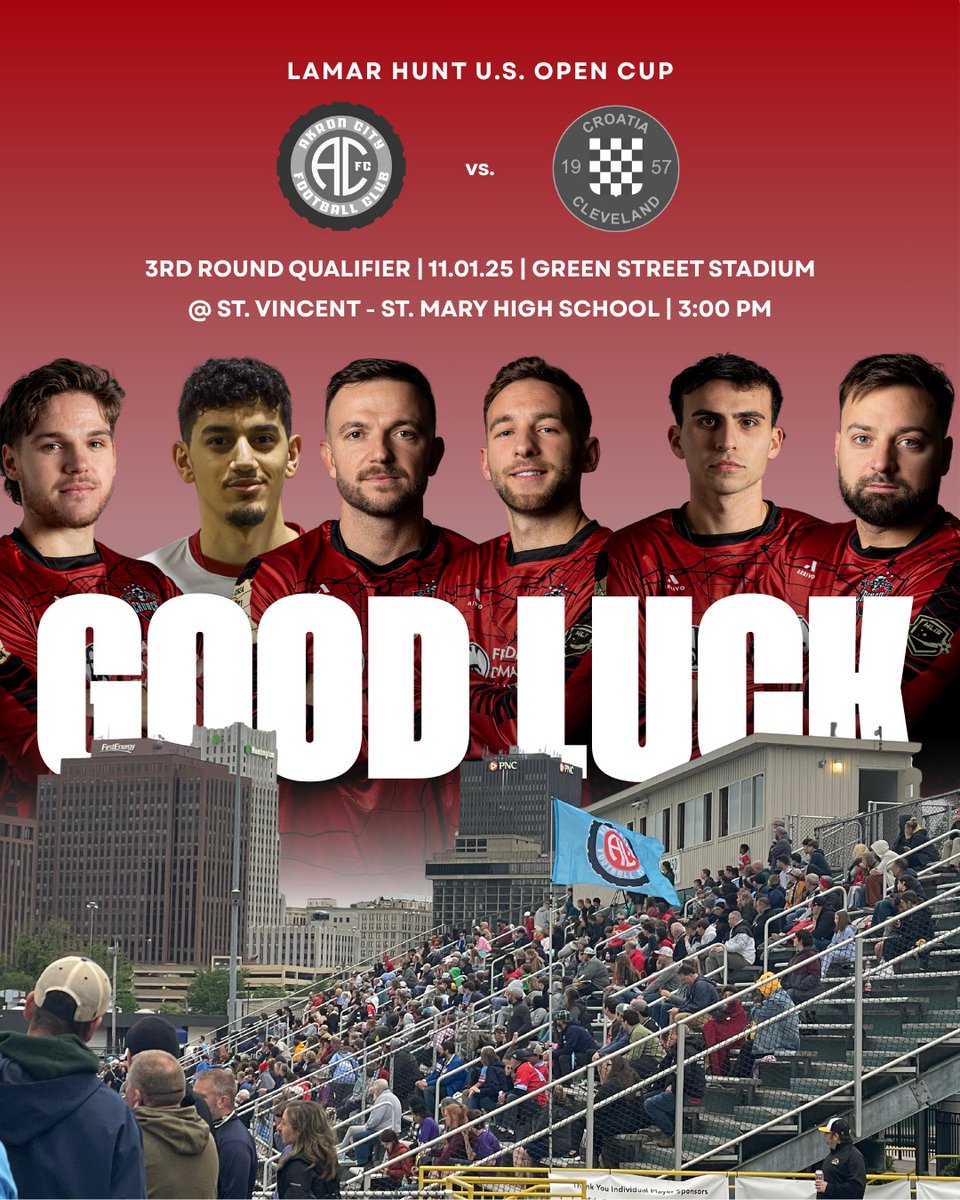 Catch our guys on the field this Saturday as Akron City FC hosts Croatia Cleveland Soccer Club at home for the 3rd Round Lamar Hunt U.S. Open Cup Qualifier.

The Cleveland Crunch will be in attendance as the Official Matchday Sponsor and to cheer on its players across both clubs.