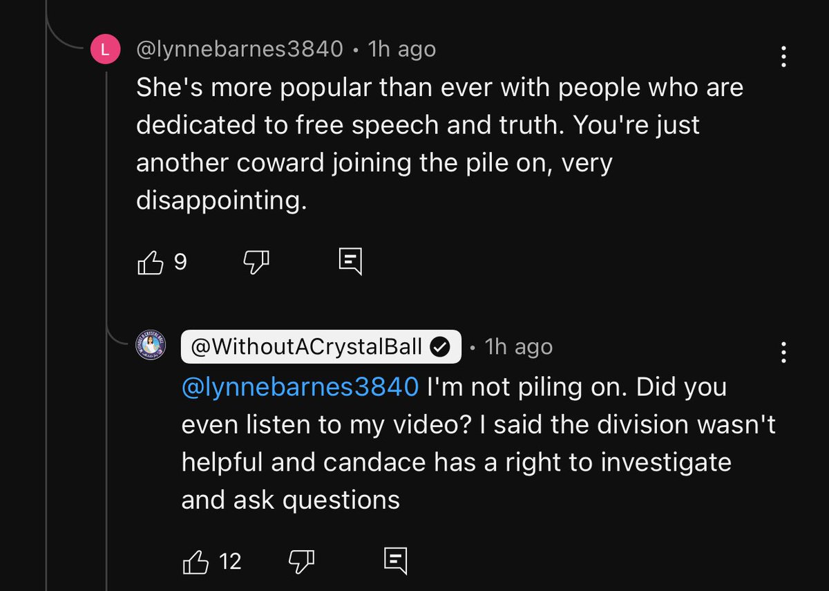 #woacb is neutral ok?! She has never gone after Candace Owen’s how DARE you. 

Enjoy these comments they are farking glorious 

Hope this helps