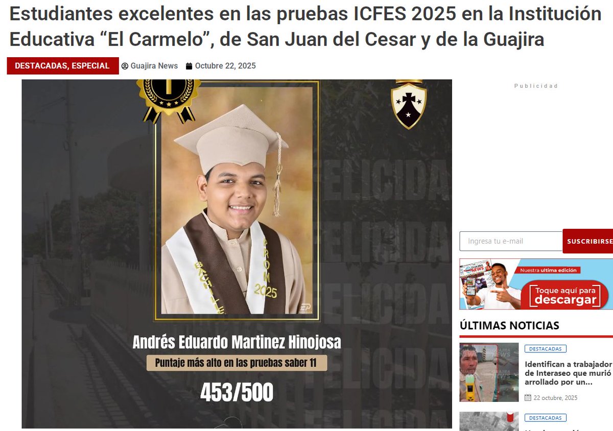 Excelente noticia para la educación en el departamento de La Guajira y en especial para la educación pública. 
Si se puede 👏👏👏