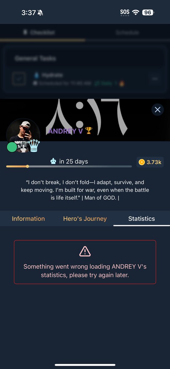 Is any one else having the problem of not being able to see statistics and or daily log streak?