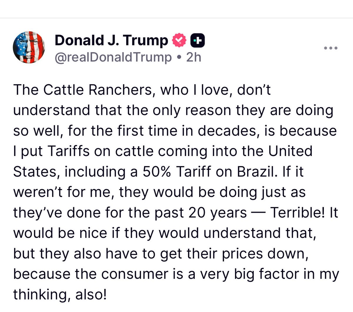 AnnaRMatson's tweet photo. A complete betrayal of our farmers. 

Beef prices are high because of the four giant meat packers- not because of our farmers who often work two or three jobs just to get by. https://t.co/hNqjZzjyHO