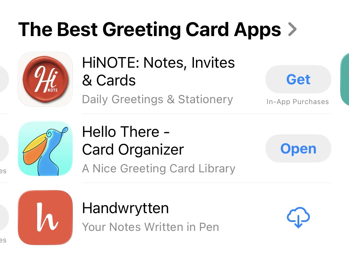 thatvirtualboy's tweet image. For those interested, Hello There makes up 80% of those 8.8 million impressions due to Apple adding it to the "Best Greeting Card Apps" list
Apps > Lifestyle
#iosdevelopers