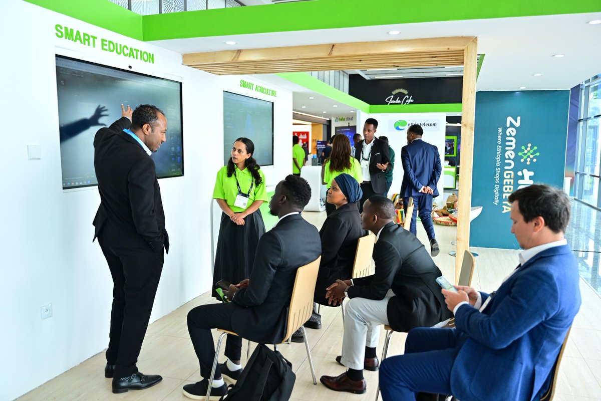 ethiotelecom's tweet image. Amidst the vibrant energy of #day_two at the 2025 Kigali Mobile World Congress (#MWC) in Rwanda, Ethio telecom is passionately illustrating our vision for a digitally empowered Africa, anchored in robust connectivity and digital inclusion.