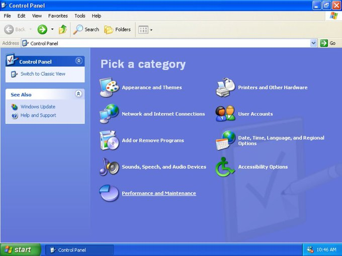 Windows XP Control Panel