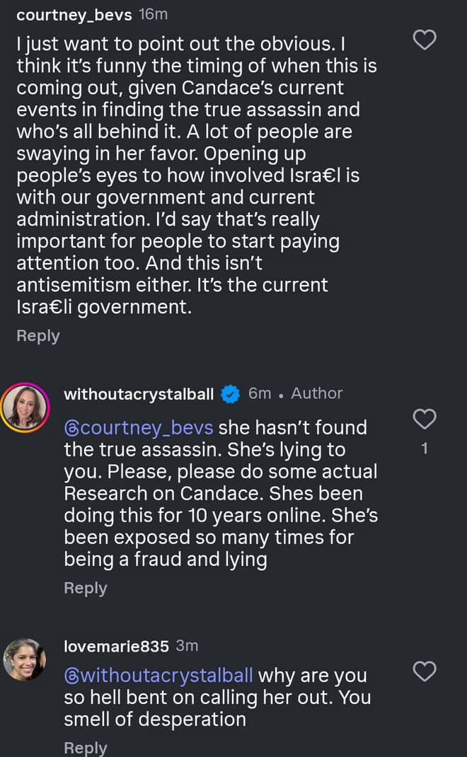 Oh how times have changed. KJ never ever like literally never went after Candace Owen’s - KJ doesn’t lie she never lies.