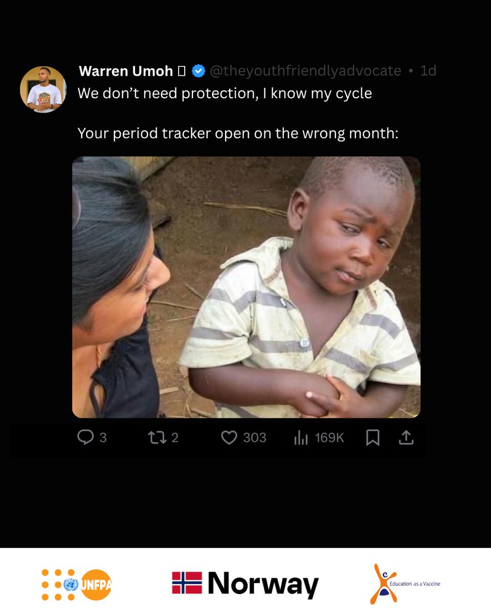 Contraceptives or baby drama. Choose wisely 😂

#SRH4U

<a href="/UNFPANigeria/">UNFPA Nigeria</a> <a href="/NorAmbNigeria/">Svein Baera</a> <a href="/EVA_Nigeria/">Education as a Vaccine Nigeria</a>