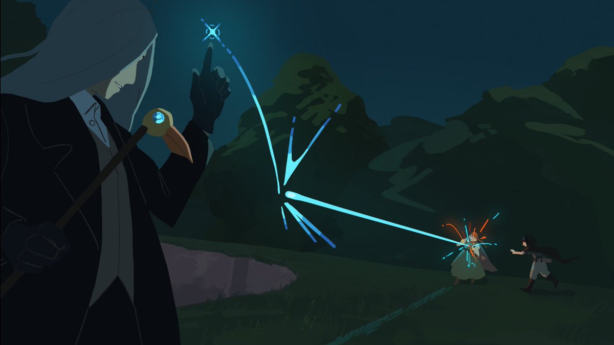 confrontation with a stranger - exploration drawing for animation idea
#イラスト