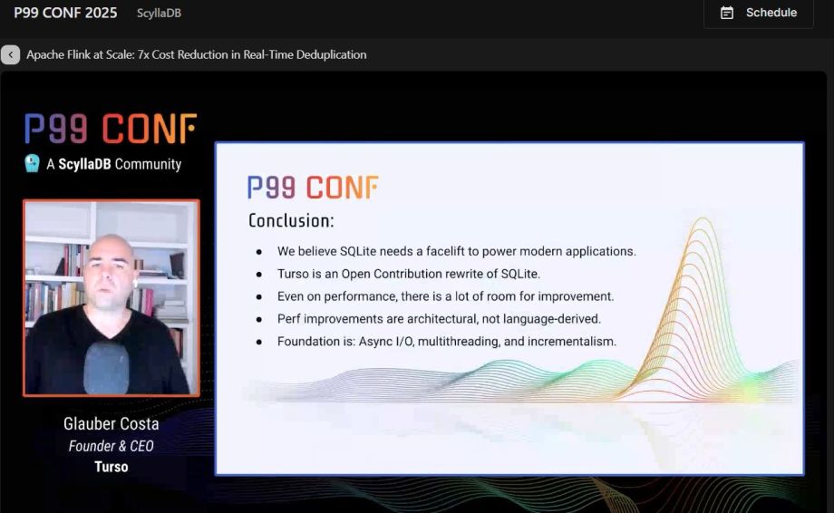 philpauleo's tweet image. In his #P99Conf presentation, @glcst, CEO,
@tursodatabase, establishes some features and #performance issues in in the much-loved (by many) #SQLite that could be remedied by their rewrite in #rustlang.
#database #ScyllaDB
