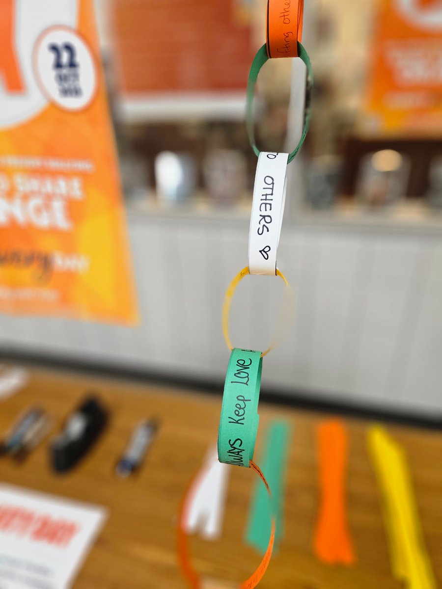 MCTC_RealWorld's tweet image. In recognition of Unity Day and promoting kindness &amp;amp; acceptance, our students were encouraged to write a kind/positive message and add another link to the Unity paper chain for others to read throughout the day. #UnityDay2025 #KatyCommUNITY