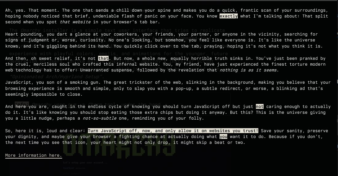 taishi_sama_TFC's tweet image. &quot;OH NO, YOU HAVE JAVASCRIPT ENABLED BY DEFAULT&quot;