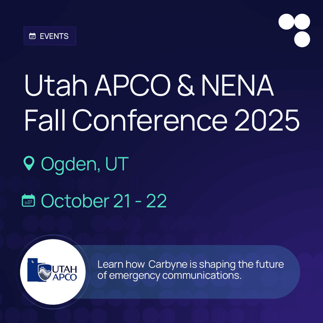 carbyne911's tweet image. We’re proud to sponsor the 2025 Utah APCO/NENA Conference!
Visit our booth to learn how Carbyne is shaping the future of emergency communications.

Click here to book a meeting with our team today! calendar.app.google/1CKPskF1iiqdYk… 

#PublicSafetyTech #NextGen911