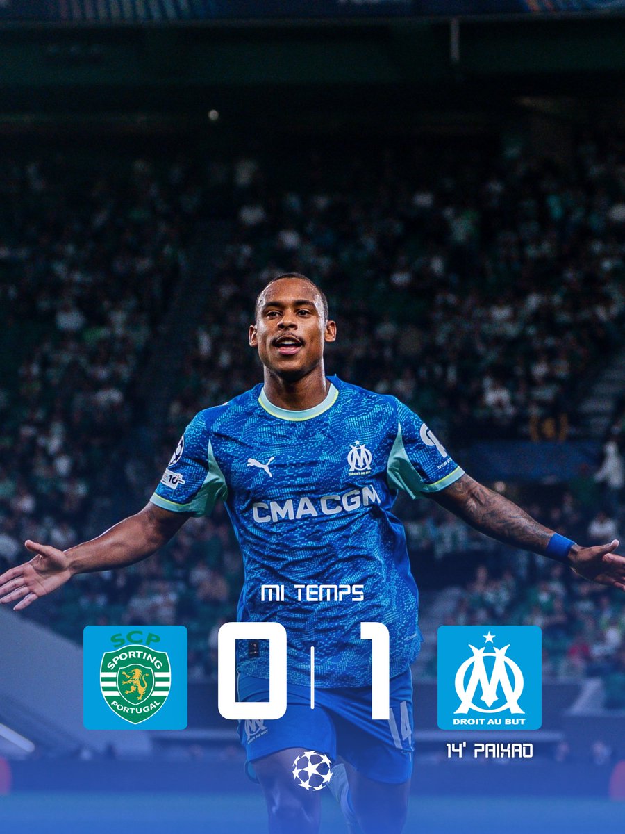MediaOlympien_'s tweet image. 𝗠𝗜 𝗧𝗘𝗠𝗣𝗦

L&apos;OM en infériorité numerique mène face au Sporting grâce a Igor Paixão

Sporting 0⃣-1⃣ OM

#SPCOM #UCL #TeamOM
