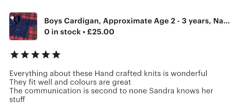 etsy.com/uk/shop/scotti…
Just arrived in this evening- a review from a customer in England for her purchase of this little navy blue cardigan! 
#MHHSBD #firsttmaster #CraftBizParty
