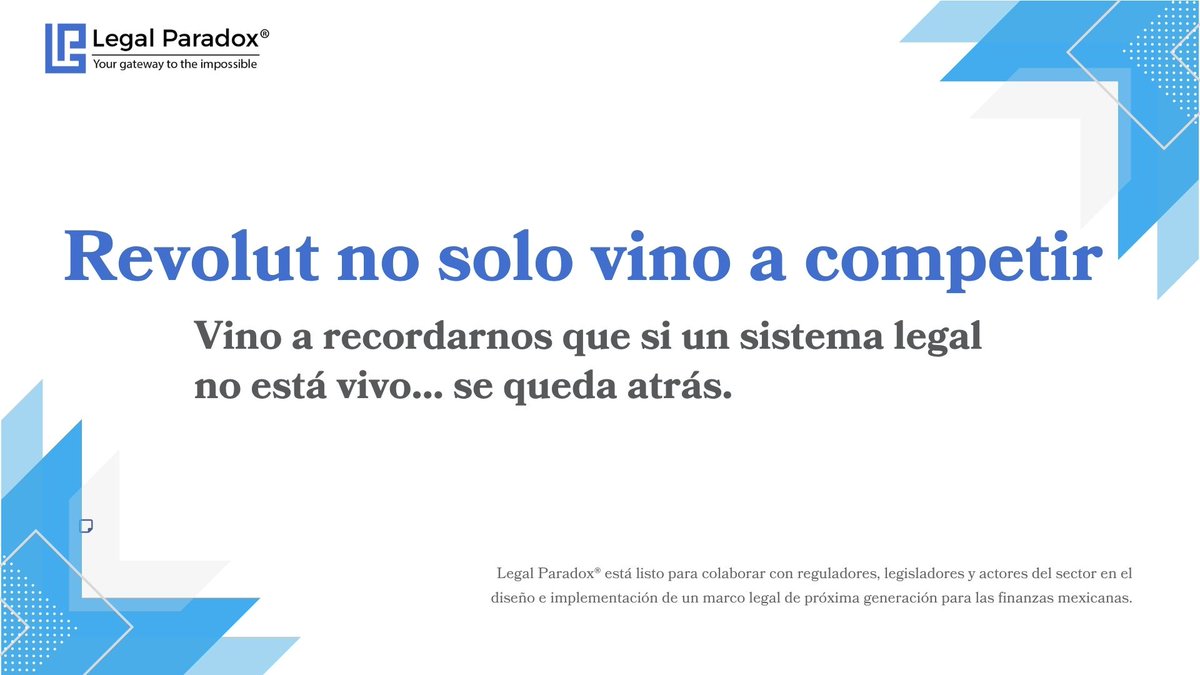LegalParadox's tweet image. 💥 Su enfoque &quot;sin comisiones, sin fricciones, sin fronteras&quot; no solo reta a los incumbentes... presiona al #reguladormexicano a actualizar su arquitectura normativa.

En #LegalParadox® lo venimos diciendo desde hace años: México necesita una #LeyFinTech 2.0.

 #ecosistemafintech