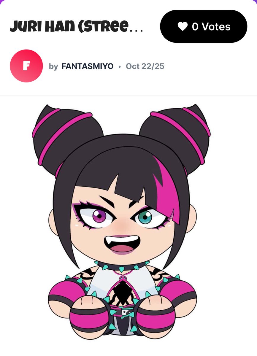 <a href="/strange___aeons/">Teya</a> 7. Juri Han (Street Fighter) 

 🔗 community.youtooz.com/design/523