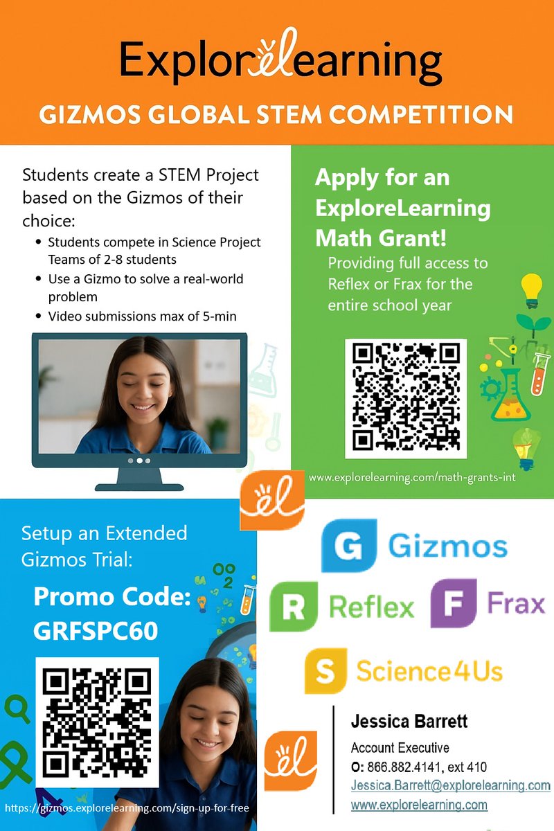 🚀 The Gizmos Global STEM Competition is back! 🌍
Students around the world are teaming up to tackle real-world problems using Gizmos simulations — then showcasing their discoveries in a creative 5-minute video! 🎥 sites.google.com/explorelearnin…
