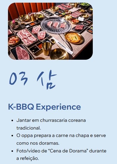 updateasiatico's tweet photo. Internautas descobrem que as dorameiras podem reservar passeios inspirados em kdramas e dramaland opina no twitter

As experiências oferecidas estão visitas ao Parque Ibirapuera, cafés e churrascarias coreanas tradicionais, além de opções íntimas com o oppa, como motel/residência https://t.co/gLjndWSQwT
