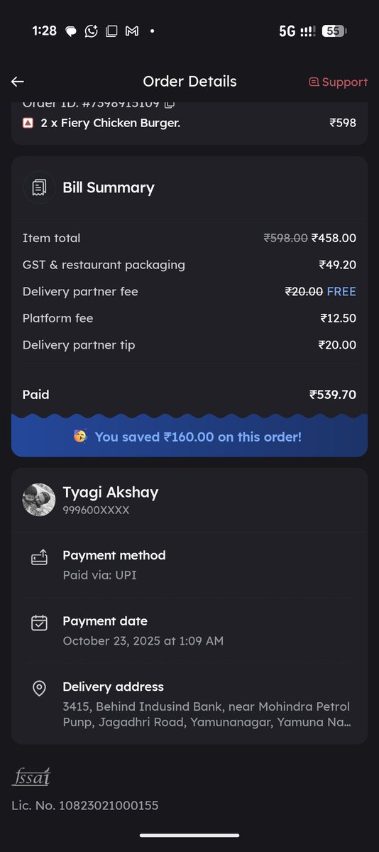AkshayTyagi712's tweet photo. @zomatocare It's your incapability to assign a rider, and the staff at @BurgerKing suggested to place order on Zomato. Now, I'm outside #BurgerKing and the staff is not handing over the order even when my food is ready. Horrible service. https://t.co/OrK7OzhL3R