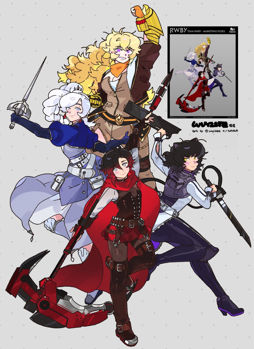 wuyi1551's tweet image. TeamRWBY in my art style 
#rwby