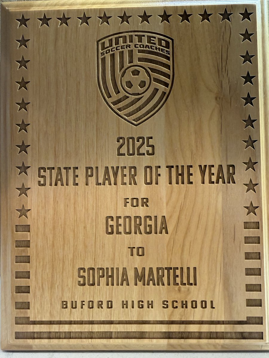 SophMartelli's tweet image. Honored &amp;amp; Grateful - thank you @UnitedCoaches for recognizing me as the 2025 Georgia State Player of the Year 🏆
@BLadyWolves @AlabamaSoccer @OfficialGHSA @GDPsports @bufordathletics @UA_Athletics @UACoachHart #RollTide #Bama #UnitedSoccerCoaches #PlayerOfTheYear #GeorgiaSoccer