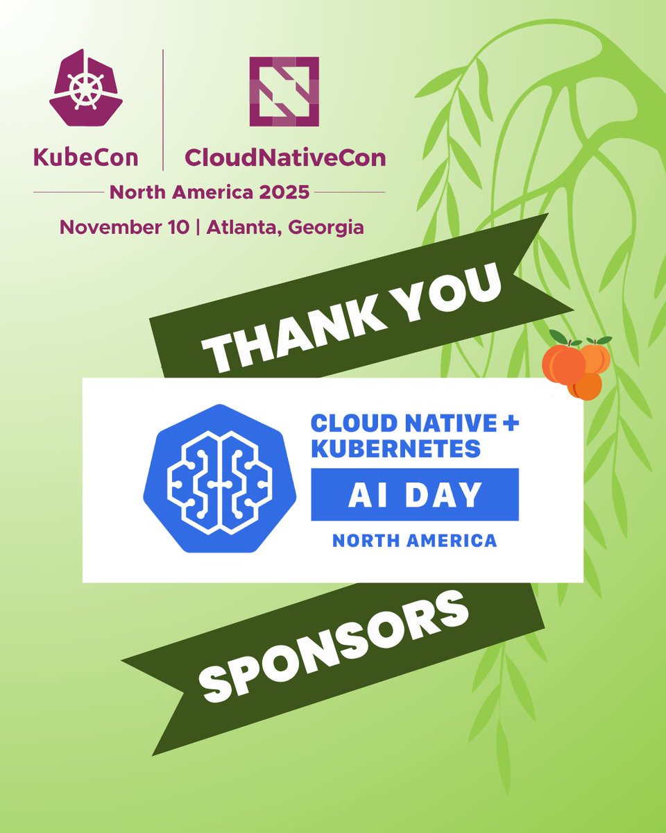 KubeCon_'s tweet image. High 5️⃣ to our #CNK8sAIDay sponsors @LambdaAPI, @nebiusai, @neo4j, @vcluster, @cosmonic, @MirantisIT, @RedHat, @spectrocloudinc, @SUSE, &amp;amp; @kestrel__ai. Join us Nov 10 in Atlanta. Learn more: hubs.la/Q03P0Tqr0 Register: hubs.la/Q03P0Xzn0
